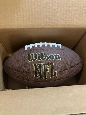 NFL FOOTBALL Wilson Talla Oficial Super Grip Cubierta Oro Marrón Pelota Nuevo En Caja Foto 1 de 3