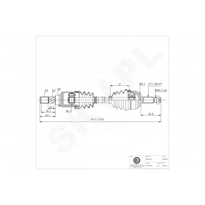 Albero Trasmissione Cardanico Anteriore Destro per Nissan Micra III Note Foto 1 de 1