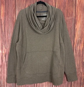 LL Bean Suéter Capucha Cuello Pullover Sudadera Canguro Bolsillos Marrón Claro 2X - Imagen 1 de 6