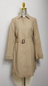 Jigsaw Womens Cotton Dark Beige Belted Trench Coat Womens 10 Button - Picture 1 of 8