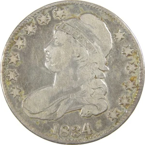 1834 Large Date Small Letters Capped Bust Half Dollar Silver 50c Coin - Picture 1 of 4