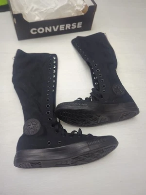 New Converse Chuck Taylor All Black Star Knee High Sneakers Sz Women's 8 Men's 6 - Image 1 of 4
