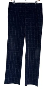 Neu mit Etikett UVP 48 $ Apt. 9 Torie Anzughose gerades Bein Damen 14 marineblau kariert - Bild 1 von 8