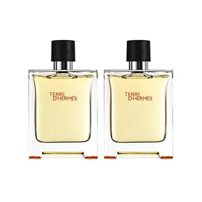 Terre D'Hermes by Hermes Mens Gift Set - 2 x 1.6 oz Eau De Toilette Spray - New - Image 1 of 2