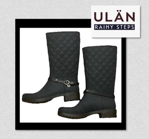 Ulan Rainy Steps Women’s Size 8 - Gray - Pull On - Quilted Rain Boots - Picture 1 of 19