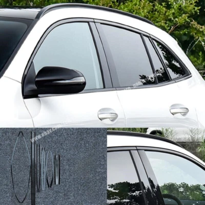 Black Car Window Frame Side Door Strip Cover Trim Fits Mercedes-Benz GLA 21-2023 - Imagem 1 de 4