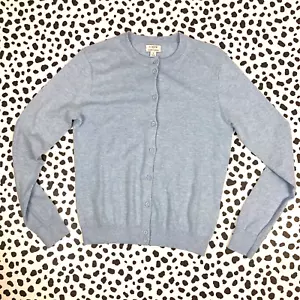 J.Crew Factory Women's Blue 100% Cotton Classic Cardigan SMALL E5957 - Picture 1 of 4