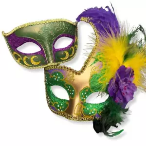 Purple Eye Mardi Gras Masquerade Couples Mask - Picture 1 of 1