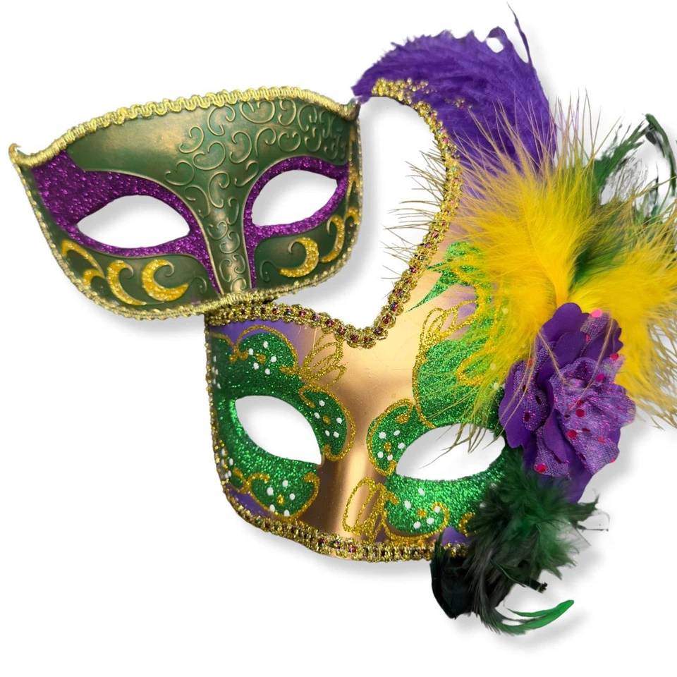 Purple Eye Mardi Gras Masquerade Couples Mask - Image 1 of 1