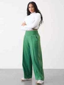 Pantalón Athleta Venice tiro alto pista rayas pierna ancha, talla XXS, trillium, nuevo con etiquetas - Imagen 1 de 6