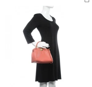 Fendi Peekaboo Mini Iconic Satchel. Napa Leather. Pink Coral - Picture 1 of 24