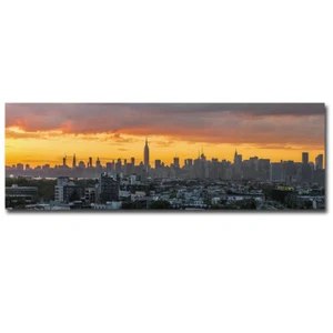 Manhattan Skyline from Brooklyn Gallery-Wrap Canvas Giclee Art (12 in x 36 in)