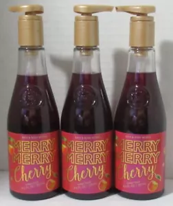 Bath & Body Works Hand Soap Bottle MERRY MERRY CHERRY Holiday Lot Set of 3 - Picture 1 of 6