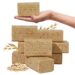 Long-Lasting Oat Milk & Shea Butter Soap Bars - Pack of 8, Gentle Cleansing - Picture 1 of 10