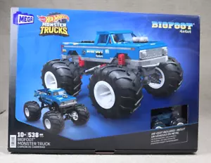 MEGA Hot Wheels Bigfoot Monster Truck Building Toy 538 PCS - With Die-Cast Truck - Picture 1 of 18