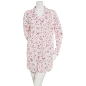 Front Button Sleepshirt Women's Large Pomeranians & Paw Print NWT Retail $42 - Picture 1 of 1