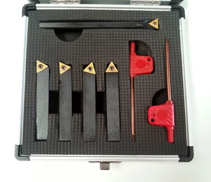 5pc Indexable TiN Carbide Lathe Tools 10mm set (Includes Boring Bar) Mini Lathe - Picture 1 of 4