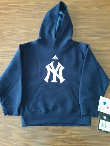 Adidas New York Yankees Boy's Navy Hoodie New Small Cover