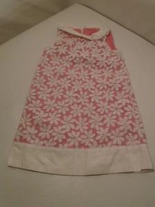 Gymboree Girls Shift Dress Size 6 Pink White Cotton Daisy embroidery - Picture 1 of 6