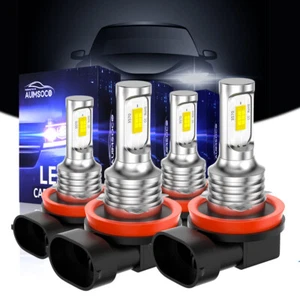 4X H11+H11 LED Headlights Low Beam & Fog Light Bulbs Kit Combo 6500K Xenon White - Picture 1 of 18