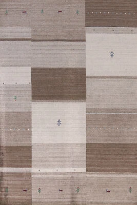 Alfombra de lana suave y felpa Gabbeh anudada a mano 5x8 pies Foto 1 de 4