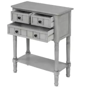 URTR Console Tables 23" Rectangle Wood w/ Drawer Hallway Bottom Shelf Sofa Gray - Picture 1 of 11