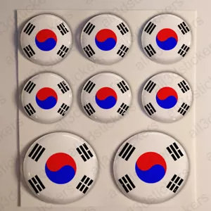 Stickers South Korea Gel Domed Resin 3D Flags South Korea Vinyl Sticker Decals - Picture 1 of 1