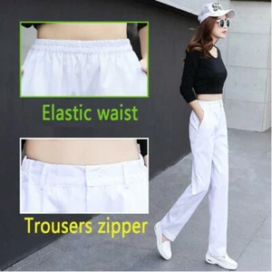 Women Doctor Nurse Uniform Pants Slim Fit Medical Hospital Work Pants Thin - Picture 1 of 9