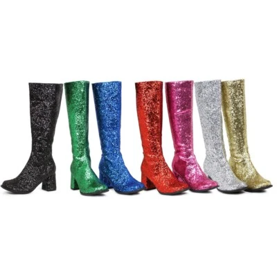 Ellie 3" Heel Glitter Gogo Boot. W/Zipper. Adult Women Shoes Boots GOGO/G Size5 - Image 1 of 3