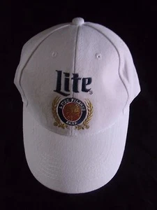 GENUINE MILLER LITE BEER SNAP BACK BASEBALL HAT CAP WHITE VINTAGE SNAPBACK ACME - Picture 1 of 8