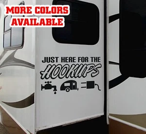 RV slide out large vinyl decal sticker graphics kit Just Here for the Hookups - Picture 1 of 3
