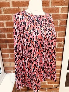 Bluse Größe 18 schwarz rosa Animal-Print Herbst Urlaub Hochzeit von M&S neu mit Etikett - Bild 1 von 6