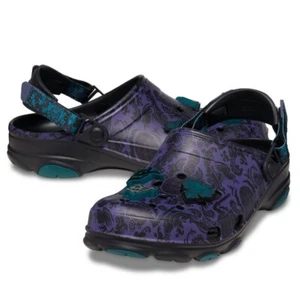 Disney Haunted Mansion Crocs Purple Wallpaper Clogs Mens 8 Womens 10 NWT - Picture 1 of 2