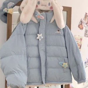 Pochacco Cinnamoroll Two-sided Hoodie Winter Coat Hat Detachable Fleece Velvet  - Picture 1 of 11