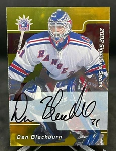 Dan Blackburn 2002 In The Game Gold Signature Series #201 Auto NHL Rangers - Picture 1 of 10