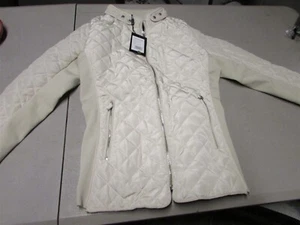 Escalier Women's Bomber Jacket Quilted Classic Zip Up Short Biker Padded Coat - Picture 1 of 5