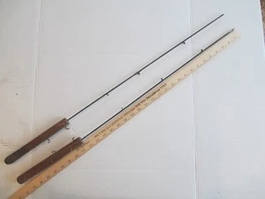 PAAR VINTAGE Holz EIS ANGELRUTE ANTIK -32" VOLKSKUNST BSMT - Bild 1 von 7