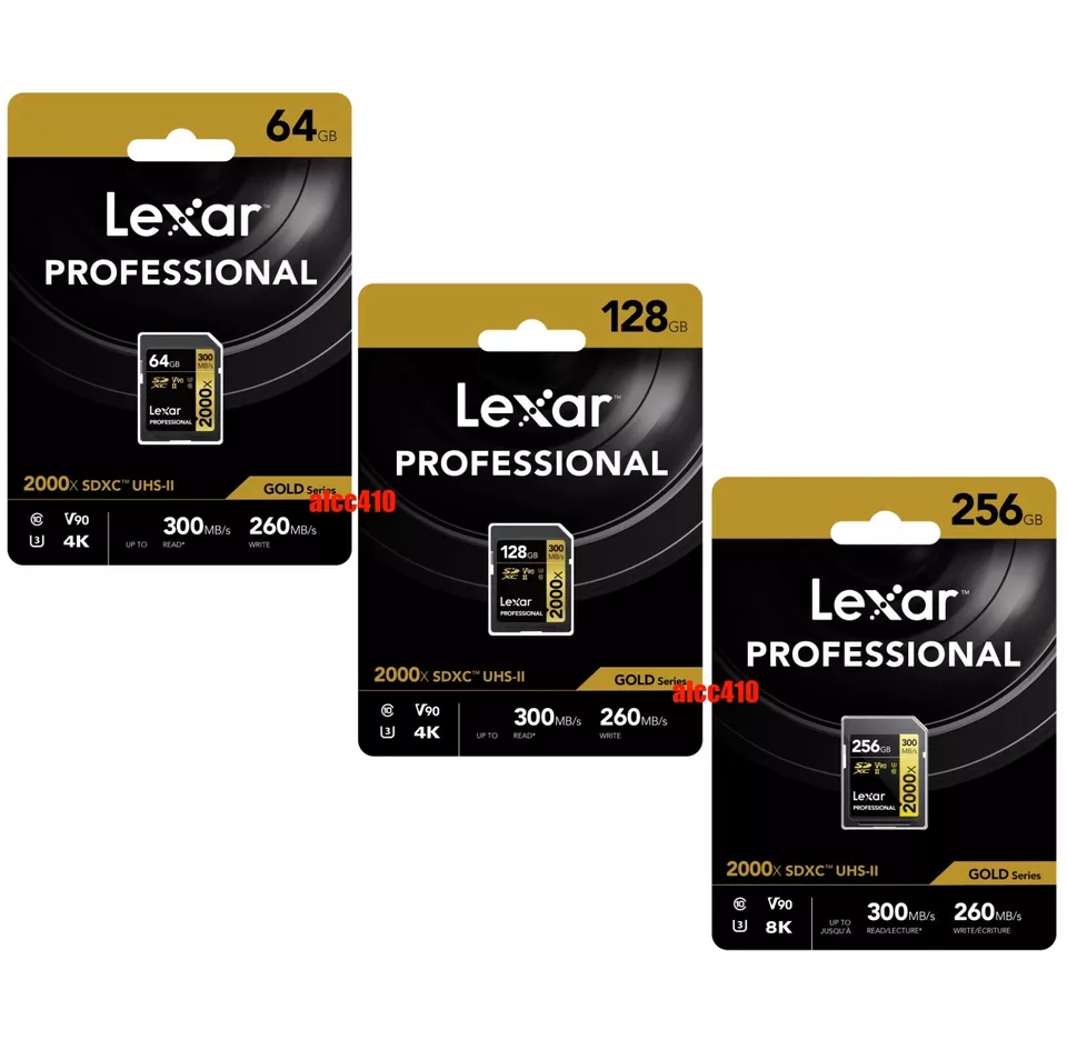 Lexar Professional 2000x 32GB 64GB 128GB 256GB SDHC SDXC UHS-II Memory SD Card - Image 1 of 1