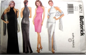 Butterick 6871 Misses Formal Top Skirt Dress & Scarf Sewing Pattern 6-8-10 - Picture 1 of 3
