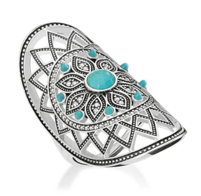 Anello donna Thomas Sabo in argento 925 con turchese Glam & Soul  (54) TR2091 - Immagine 1 di 4
