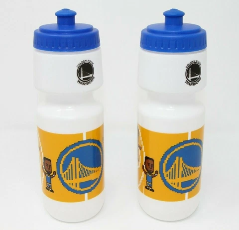 Golden State Warriors Water Bottles SET OF 2 - 24 oz Squeezable LOOT CRATE Cover
