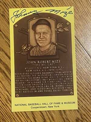 Foto autógrafa firmada por Johnny Mize NY New York Yankees Salón de la fama 5x Serie Mundial JSA Foto 1 de 3