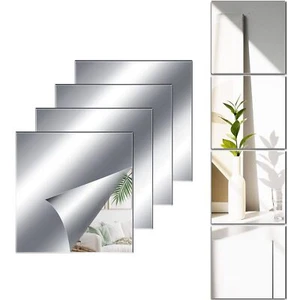 Selbstklebende Fliesenspiegel 4 Stück 30x30cm Spiegelfliesen Selbstklebend 2m... - Bild 1 von 7