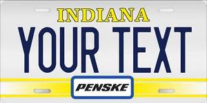 Placa de matrícula Indiana personalizada TU TEXTO coche Penske - Imagen 1 de 4