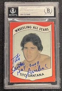 TITO SANTANA SIGNED 1982 WRESTLING ALL STARS #13 BECKETT AUTO GRADE 10 956 - Picture 1 of 2