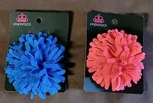 2 Paparazzi Neon Garden Blue & Pink Hair Clips Accessory - Picture 1 of 6