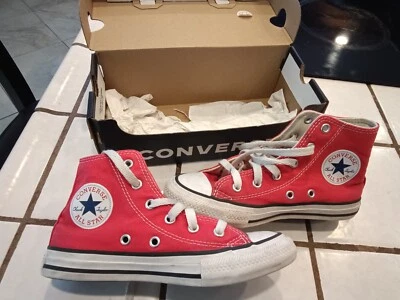 CONVERSE All Star Chuck Taylor Niños Niñas Niños ROJO Blanco Juventud 13 USADO 2 HORAS Foto 1 de 4