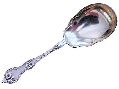 Colher de baga Reed & Barton - Les Cinq Fleurs prata esterlina 9" sem monograma - Imagem 1 de 4