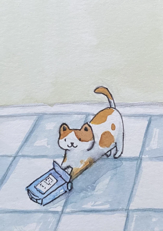 Arte de pintura original de medios mixtos ACEO Foto 1 de 1