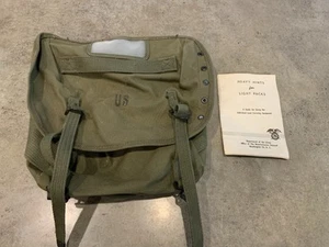 Vtg Vietnam Era Military Canvas Combat Butt Pack M1956 ‘62 Wtrprf Liner Booklet - Picture 1 of 12